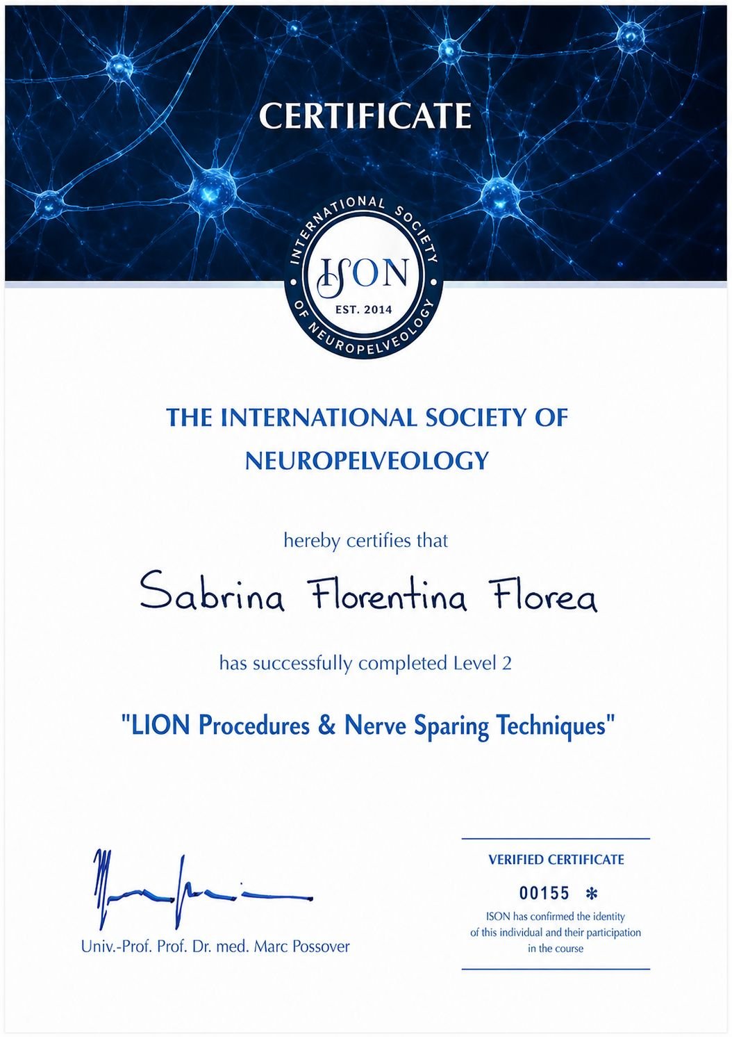 Certificat ISON Dr. Sabrina Florea
